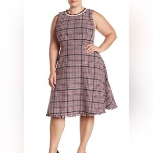 Eloquii Tweed Holiday Fit & Flare Midi Woven Knit Dress Size 14.